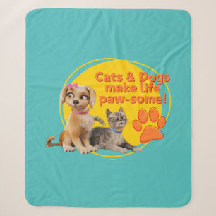 Couverture Sherpa Chats & Chiens Font De La Vie Paw-some !