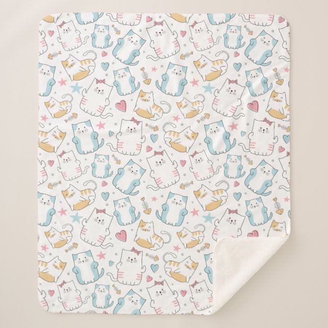 Couverture Sherpa Chats mignons (Devant)