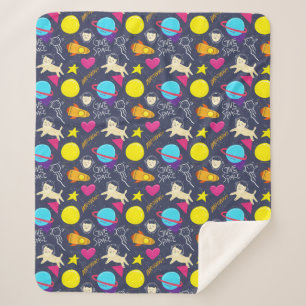 Couverture Sherpa Chats spatiaux mignons