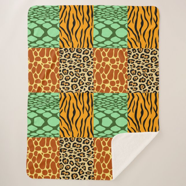 Couverture Sherpa Cheetah, Giraffe, Tigre et Serpent (Devant)