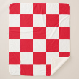 Couverture Sherpa Chequeurs croates rouges modernes