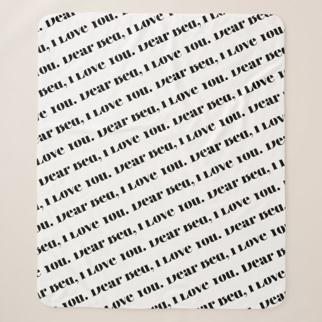 Couverture Sherpa Cher Lit, Je T'Aime Drôle Motif De Texte (Devant)
