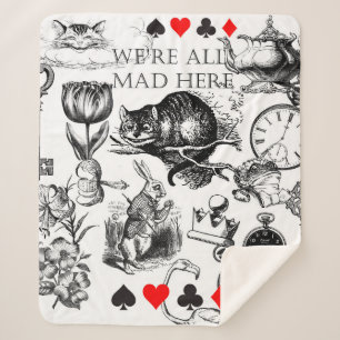 Couverture Sherpa cheshire cat classique alice dans l'art du pays de