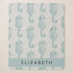 Couverture Sherpa Chevaux de mer tropicaux, Motif hippocampe, Votre