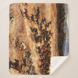 Couverture Sherpa Chevaux Sauvages : Majesté d'Animal Artistique.
