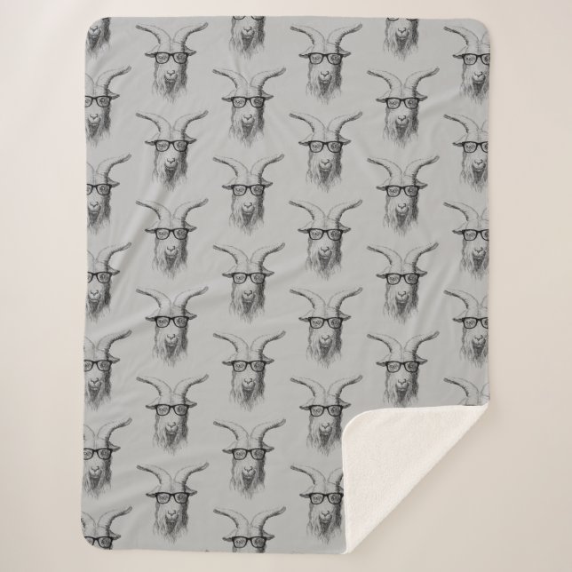 Couverture Sherpa Chèvre de Hipster gris (Devant)
