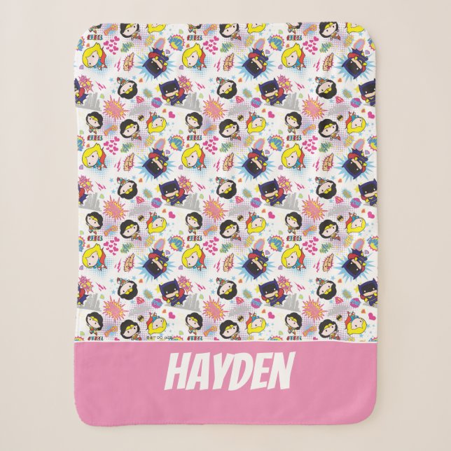 Couverture Sherpa Chibi Super Heroine Motif (Devant)