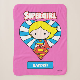 Couverture Sherpa Chibi Supergirl Starburst Coeur et logo