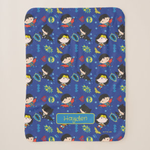 Couverture Sherpa Chibi Wonder Woman, Superman et Batman Motif