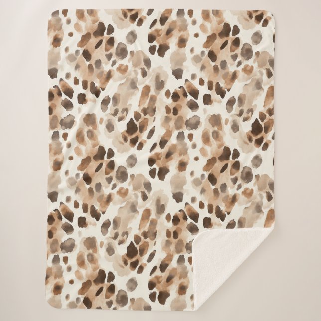 Couverture Sherpa Chic Crème Brown Poster de animal léopard (Devant)