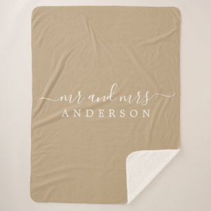 Couverture Sherpa Chic Newlysée M. Mme Camel Monogram