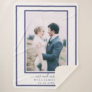 Couverture Sherpa Chic Newlysée Mr Mme Mariage Photo