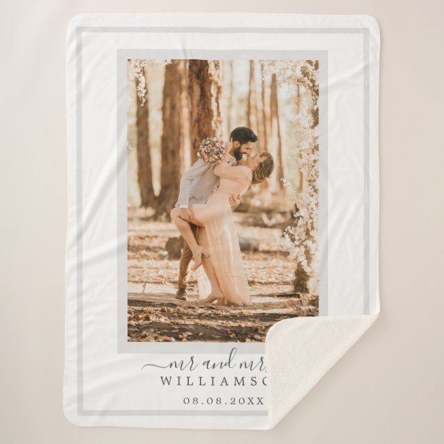Couverture Sherpa Chic Newlysée Mr Mme Mariage Photo (Devant)