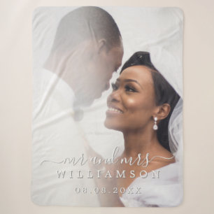 Couverture Sherpa Chic Newlysée Mr Mme Mariage Photo Sherpa Blanket
