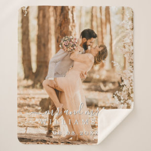 Couverture Sherpa Chic Newlysée Mr Mme Mariage Photo Sherpa Blanket