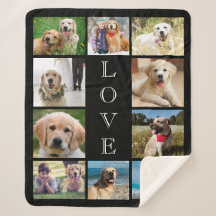 Couverture Sherpa Chien 10 photo Collage noir