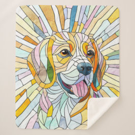Couverture Sherpa Chien beagle - Art Mosaïque coloré