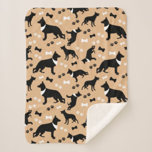 Couverture Sherpa Chien berger allemand Tan Motif