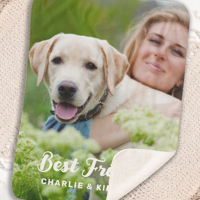 Couverture Sherpa Chien Best Friends Personnalisé Photo Animaux de C (Créateur téléchargé)