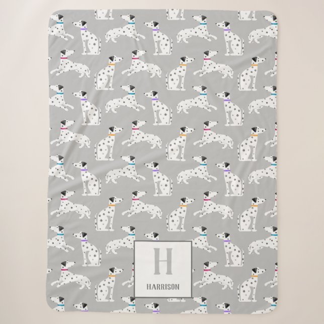 Couverture Sherpa Chien Dalmatien Polka Pot Animal Aquarelle Enfants (Devant)