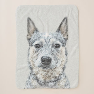 Couverture Sherpa Chien de bétail australien - Cute Original Dog Art