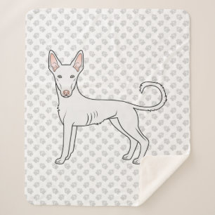 Couverture Sherpa Chien de chasse blanc à poil lisse Ibizan Hound &