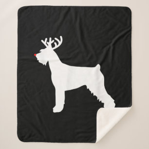 Couverture Sherpa chien de noël des rennes de schnauzer