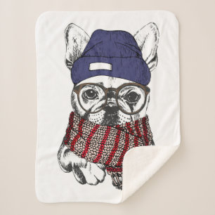 Couverture Sherpa Chien de Taureau de Français de hippie