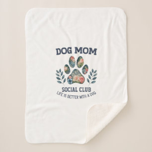 Couverture Sherpa Chien Maman Paw Floral