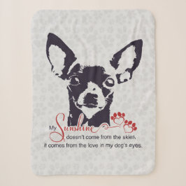Couverture Sherpa Chien noir de chiwawa mon soleil