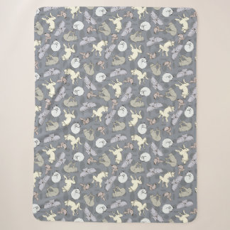 Couverture Sherpa Chiens de couchage modernes Whimsical Vanilla sur 