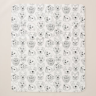 Couverture Sherpa Chiens de Doodle partout sur la ligne d'impression