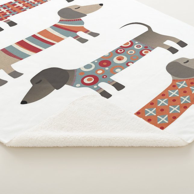 Couverture Sherpa Chiens de saucisson | Drôle cadeau pour Dachshund  (3/4)