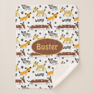 Couverture Sherpa Chiens mignons Blanche Sherpa Chien