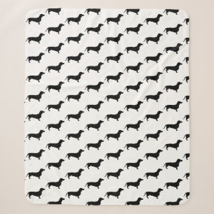 Couverture Sherpa Chiens noirs modernes de saucisse de teckel
