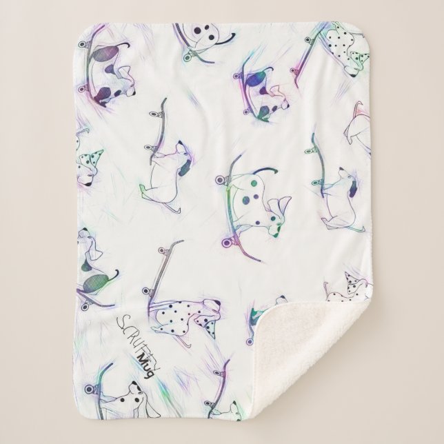 Couverture Sherpa Chiens originaux de skateboard ScruffyMug de Sherp (Devant)