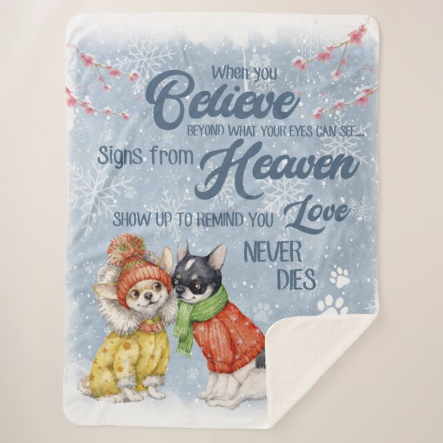 Couverture Sherpa Chihuahua - Jolie chiot cadeau de Noël, (Devant)