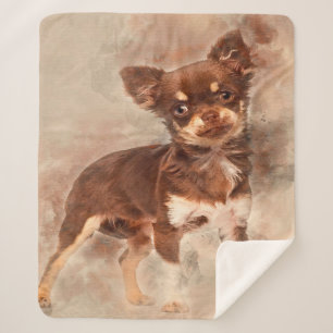 Couverture Sherpa Chihuahua looking at camer_dog lover