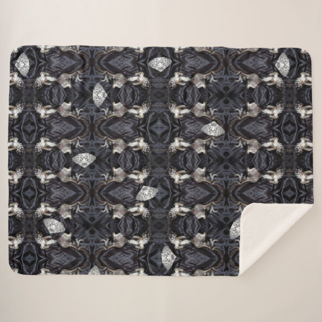 Couverture Sherpa Chimigos - Chihuahuas et diamants (Devant (Horizontal))