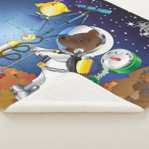 Couverture Sherpa Chiot dans l'espace un alien avec un télescope