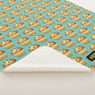 Couverture Sherpa Choc Chip Muffins Motif - Vos propres initiales su