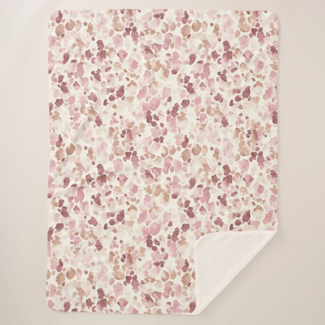 Couverture Sherpa Chocolat à la crème rose Brown animal léopard Abst (Devant)