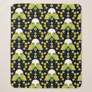 Couverture Sherpa Chouette scandinave Art folklorique Sherpa Blanket