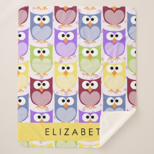Couverture Sherpa Chouettes mignonnes, Chouette Motif, Chouettes col