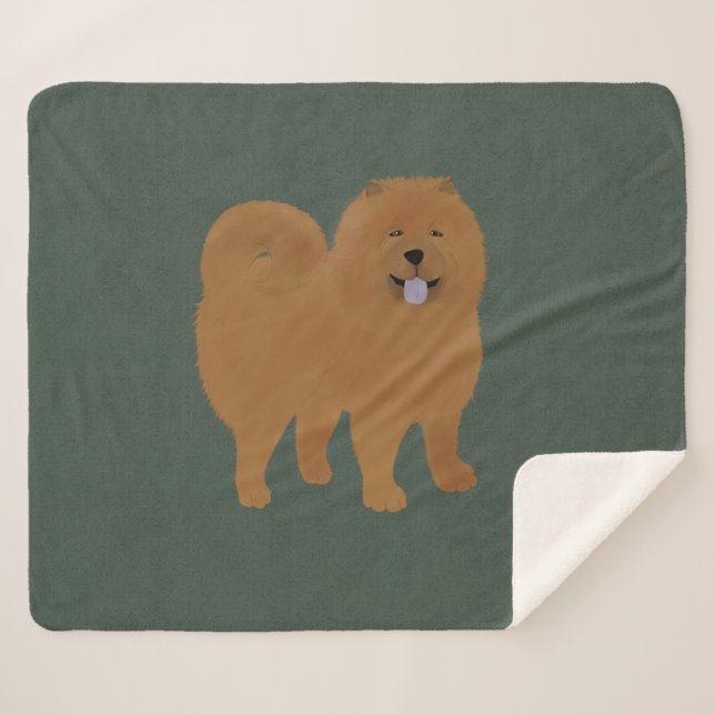 Couverture Sherpa Chow Chow Blanche Sherpa (Devant (Horizontal))
