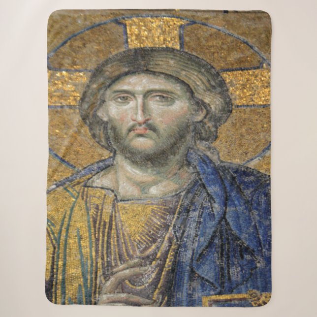 Couverture Sherpa Christ Pantocrator Mosaïque Iconique Religieux Rom (Devant)