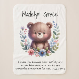 Couverture Sherpa Christian Bible Verse Custom Baby Nursery