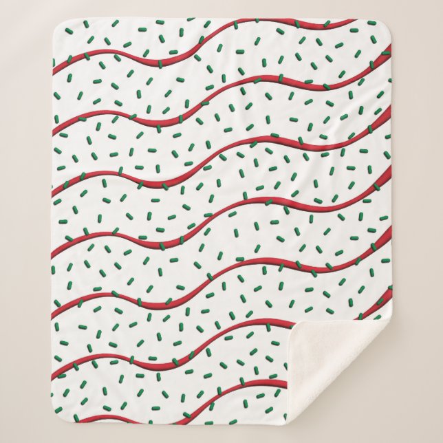 Couverture Sherpa Christmas Cake Red Stripe Frosting Green Sprinkles (Devant)