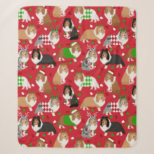 Couverture Sherpa Christmas Shelter Shetland Sheepdog