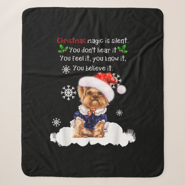 Couverture Sherpa Christmas Yorkshire Terrier Funny Yorkie Puppy (Devant)